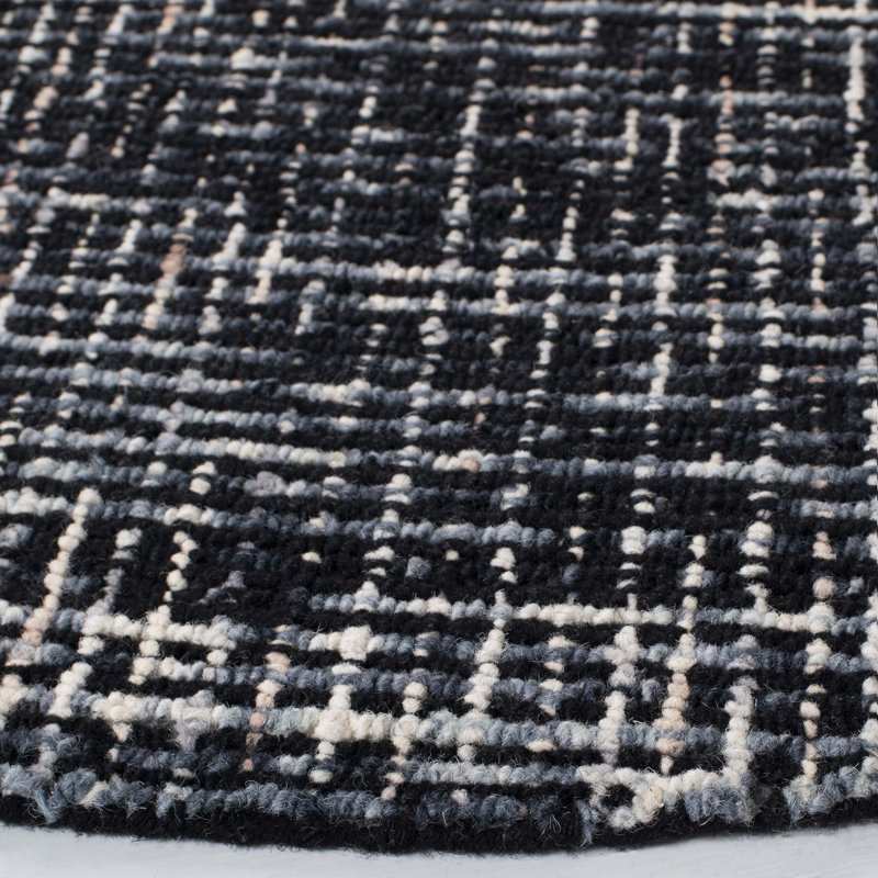 Tapis en laine touffeté à la main Farhat, Rond 6 pi