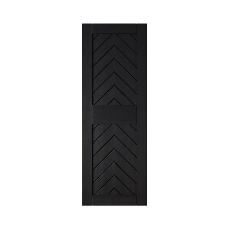Porte de grange en bois de pin 4-en-1 à finition noire et non assemblée 26 po x 84 po Homacer Homacer (pour l'intérieur seulement)