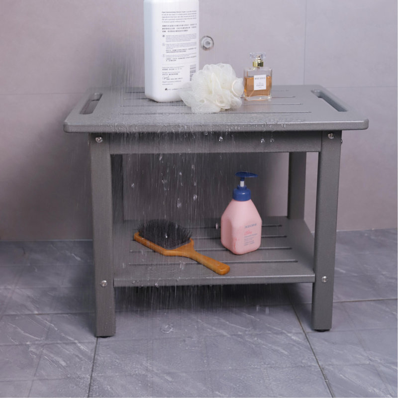 Tabouret de douche en PEHD, Gris