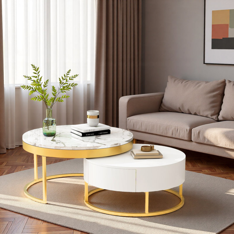 Table basse gigogne moderne avec tiroirs Modern