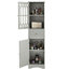 Armoire de salle de bain à panneau haut - gris avec tiroir, portes et armoire à tablettes réglables