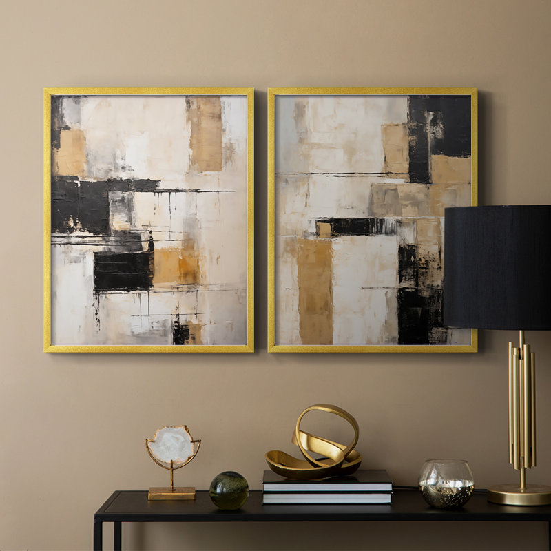 Série ABSTRACT CDI - reproduction encadrée de qualité supérieure - prête à être accrochée - aucun clou requis - aucun clou requis