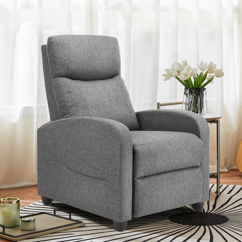 Ergonomic Massage Recliner Chair, 160° Manual Reclining Lounge Chair with 8 Modes & Remote Control, Gray