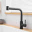 Robinet d'évier de bar noir rotatif 360 avec extractible - look moderne pour une utilisation pratique - robinet de cuisine en céramique à poignée simple