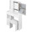 29.2" Small Size Left Drawer Desktop Vanity Table + Cushioned Stool-24651071