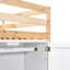 Lit mezzanine simple avec 2 fenêtres, garde-robe de rangement intégré, sans sommier ni fenêtres, bois naturel / blanc durable