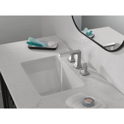 Robinet pour salle de bain à 4 trous et 2 poignées avec ensemble de drain Velum
