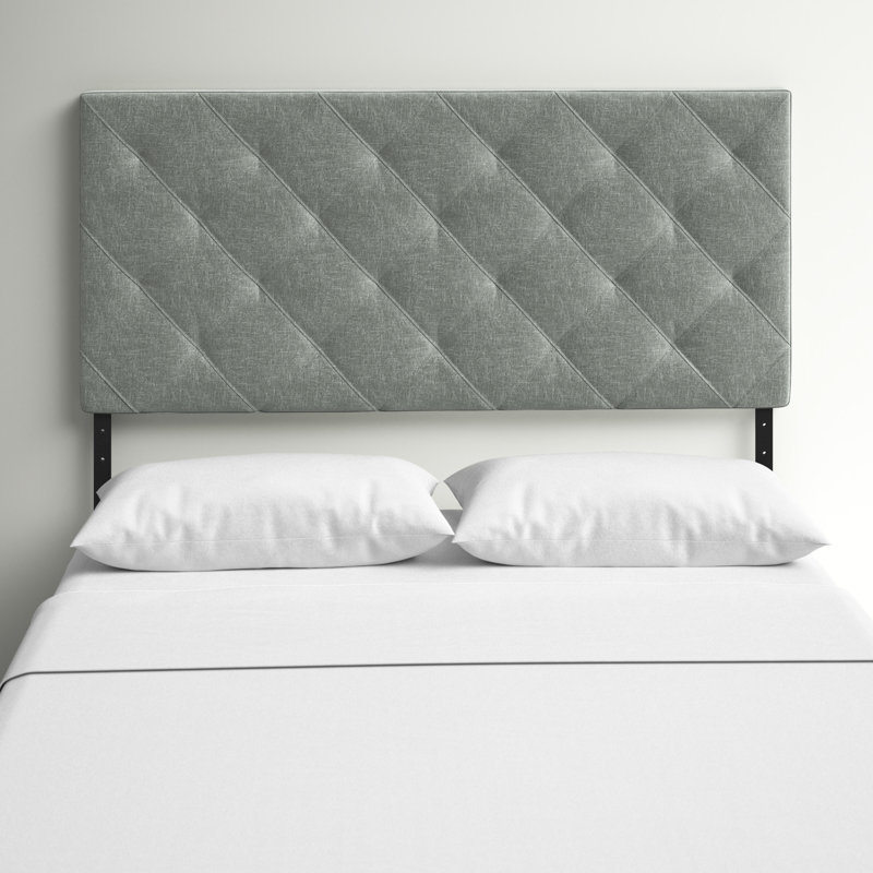 Theodore Queen Linen Tufted Headboard, Gray