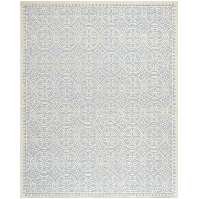 Barile Damask Wool Hand Woven Area Rug, Rectangle 91 x 152cm