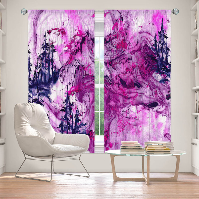 Rideau en polyester, L 40 po x L 82 po, Fuchsia