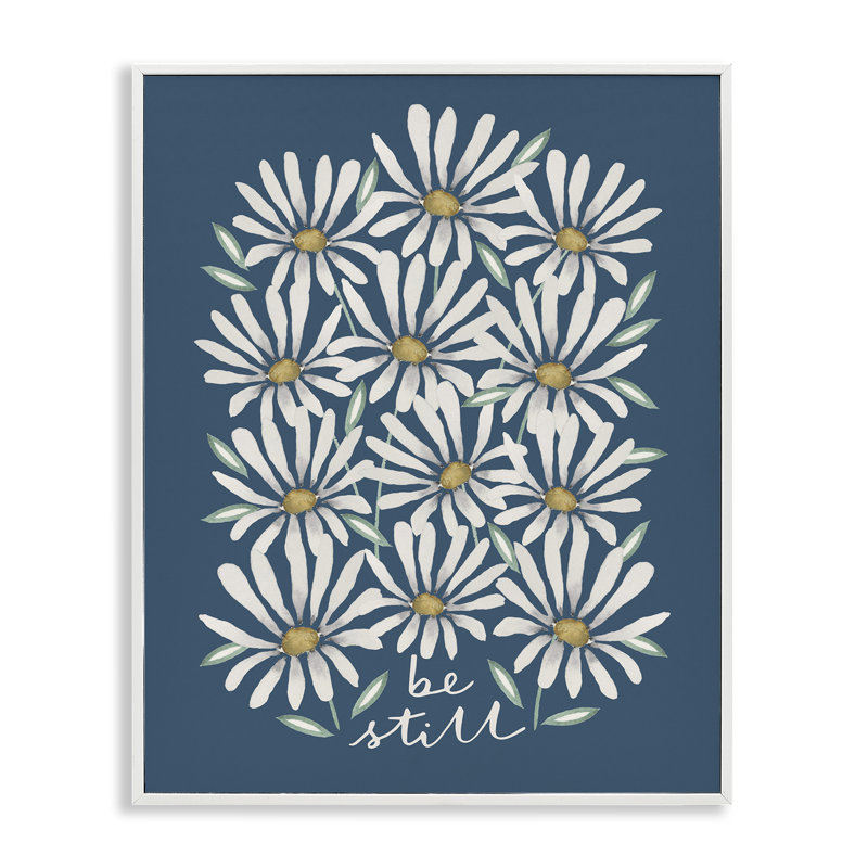 Be Still Daisy - chaise bleue Bénédiction bg-114, Estampe numérique encadrée blanc bord de mer, H 30 po x l 24 po
