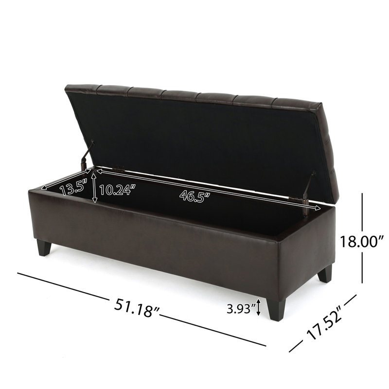 Laiyba Upholstered Ottoman,Storage Ottoman,Bedroom Bench, Brown