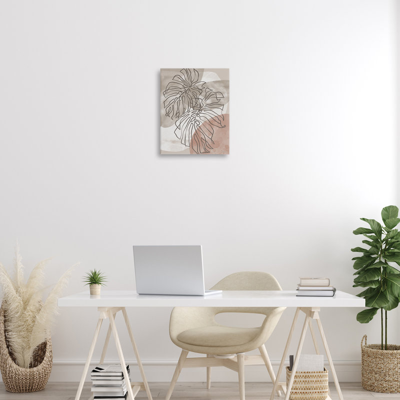 Contour de feuille dans des tons de terre, design par Cat Thurman Designs, H 20 po x l 16 po
