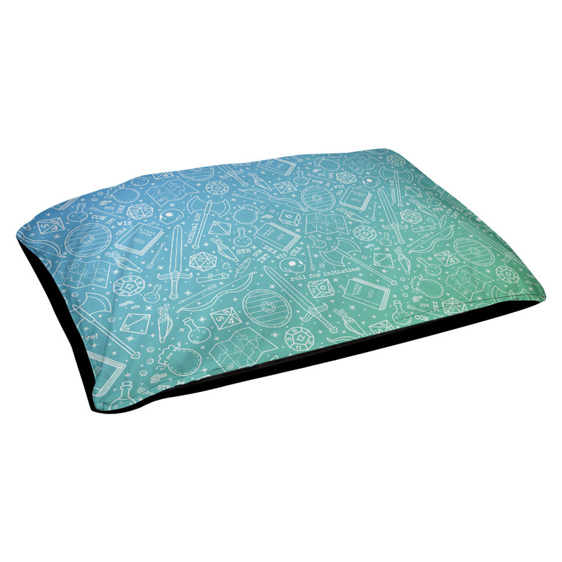 Coussin Byrge, Moyen (l 29,5 po x P 19,5 po x H 9,5 po), Dégradé bleu / vert