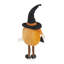 Gnome orange sur pied de 6,3 x 4,3 x 16 po avec gnome noir et bannière, pour décoration d'Halloween