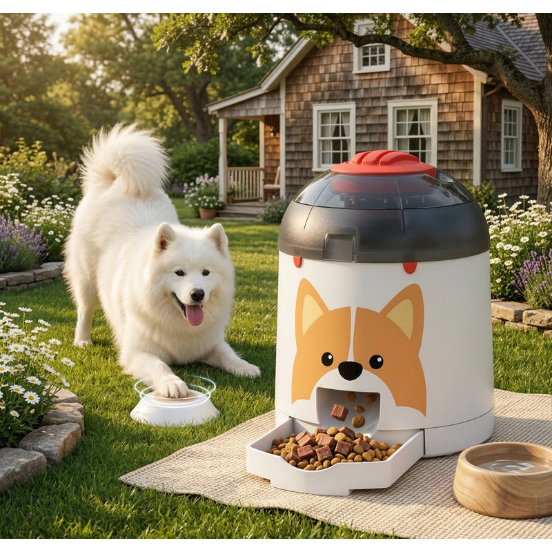Distributeur de friandises interactif pour chien, distributeur électronique de friandises, rechargeable automatiquement avec télécommande, capacité de 280 ml