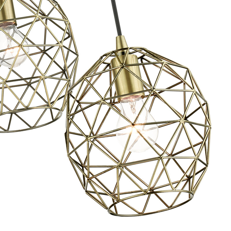 Jolet 3 - Light Unique/Statement Pendant, Antique Brass