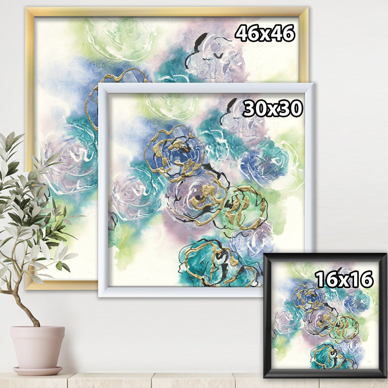 « pastel-composition de couleur pastel i »-cadre photo imprimé sur toile, Cadre blanc, H 16 po x l 16 po x P 1 po