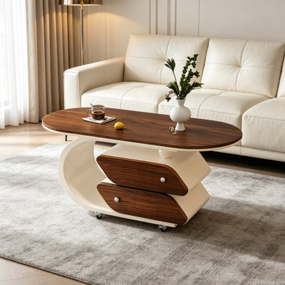Movable Simple Coffee Table Storage Drawer
