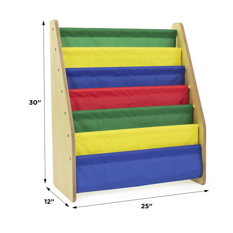 76.2cm H X 63.5cm W No Subject Kids Book Display, Yellow/Green/Blue