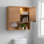 Armoire de salle de bain murale au-dessus de la toilette avec détecteur de mouvement à DEL et porte-papier hygiénique intégré en chêne naturel