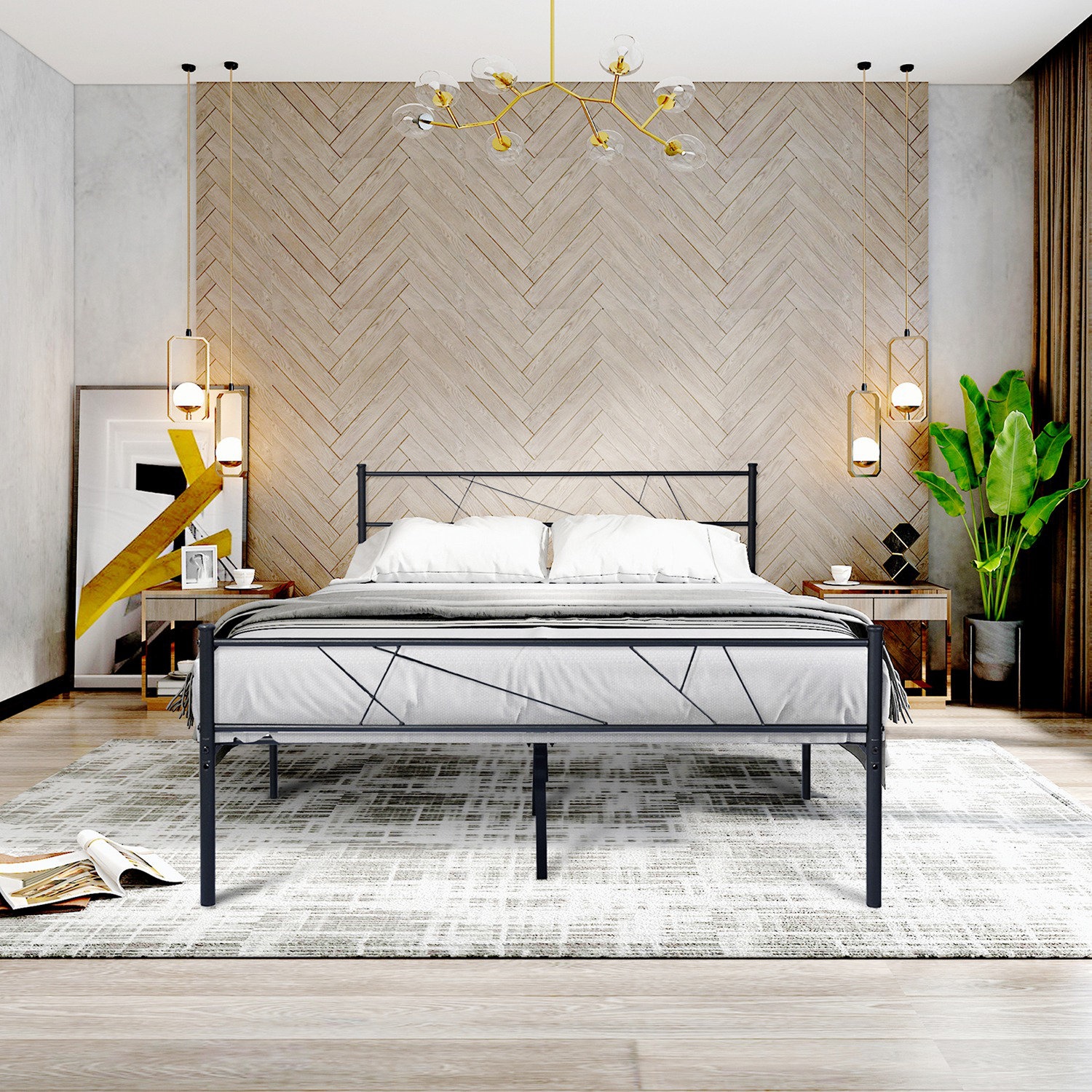 Latitude Run® Brinitta Full / Double Platform Bed, with Headboard and