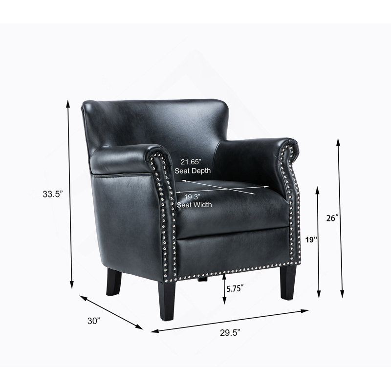 Fauteuil club gris anthracite, Noir