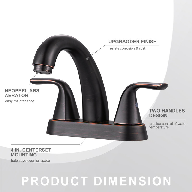 Oil Rubbed Bronze Double Handle High Arc Bathroom Faucet