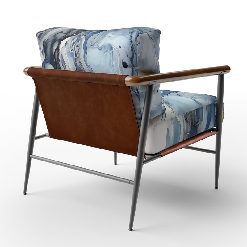 Fauteuil décoratif bleu et gris Elixir II - Velours, Noir