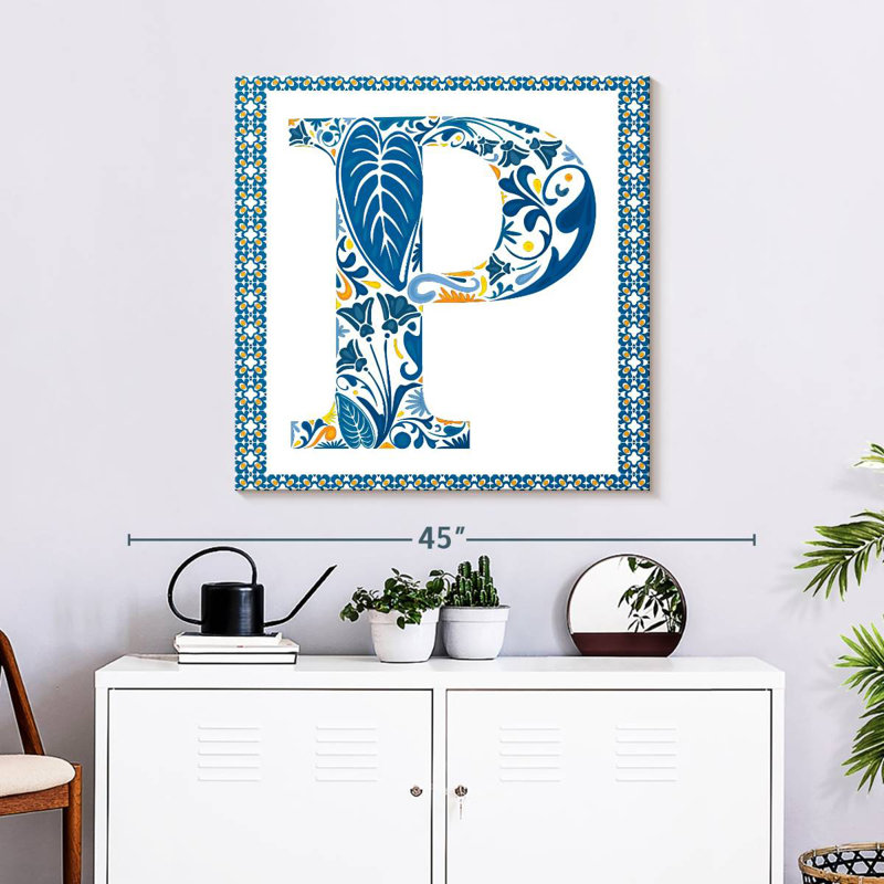 Keiri Floral Pattern Letter P, 30" H x 30" W