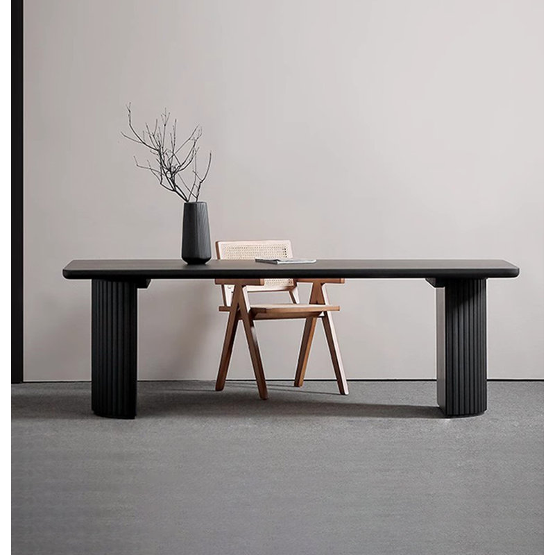 Minimalist Solid Wood Rectangular Writing Desk, 29.53" H x 78.74" W x 31.5" D