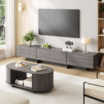 Tv Stand And Coffee Table Set, Grey Wood