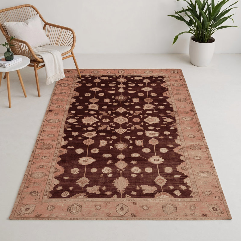 Tapis intérieur et extérieur brun Overdyed, Rectangle 5 pi x 7 pi