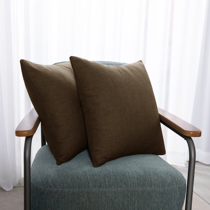 Cynne Square Throw Pillow Cover, Dark Flax, 60cm H x 60cm W x 1cm D