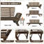 Canapé-lit d'extérieur réglable en bois pour patio avec coussins pour petits espaces-1519067244-1519067247