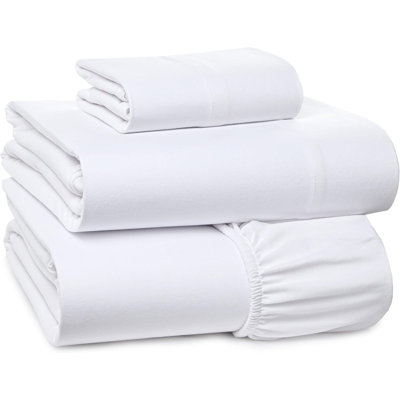 RUVANTI Flannel Sheets Twin Size, Snow White, 3 Pcs Bedding Set