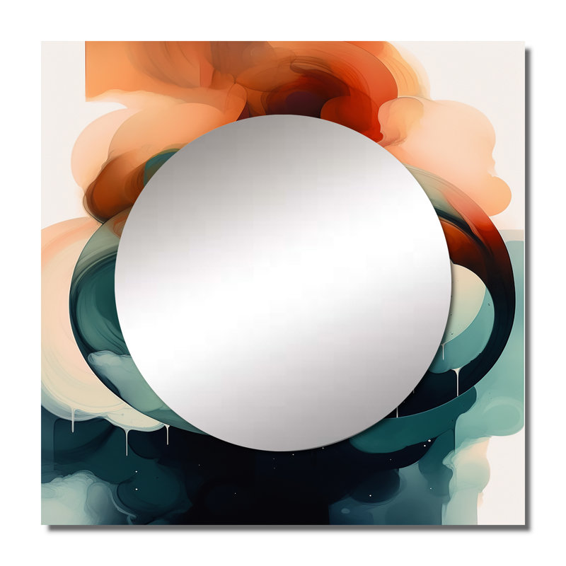 Miroir mural de salon abstrait Fayne, 36 po x 36 po