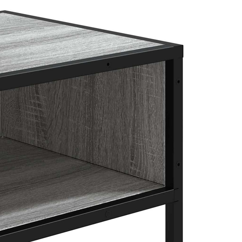 Console Table Black 90X35x80 Cm Engineered Wood, Grey Sonoma