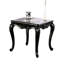 Table de bout à finition champagne, bois massif et placage, détails, pieds, l 26,5 po x P 28,5 po, H 24,5 po, table carrée à unité unique avec style, finition, design, assemblage requis