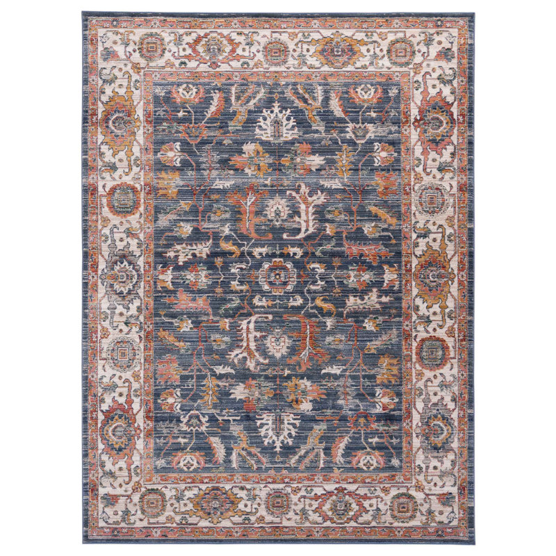 Oriental Machine-Made Blue / Ivory, Rectangle 9' x 12'6"