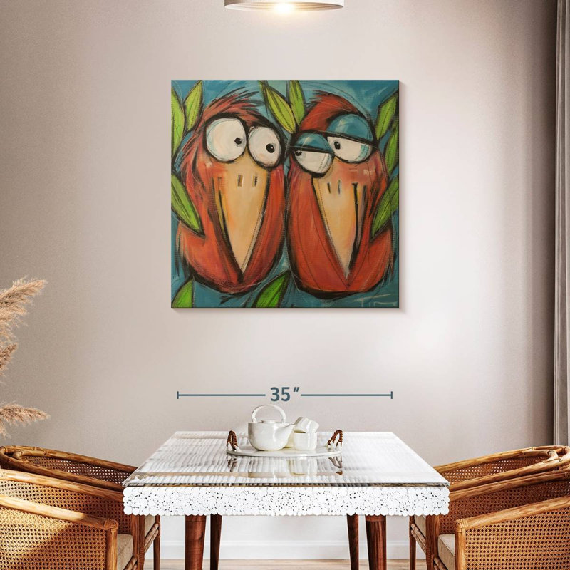 Brampt Flirting Love Birds, 36" H x 36" W