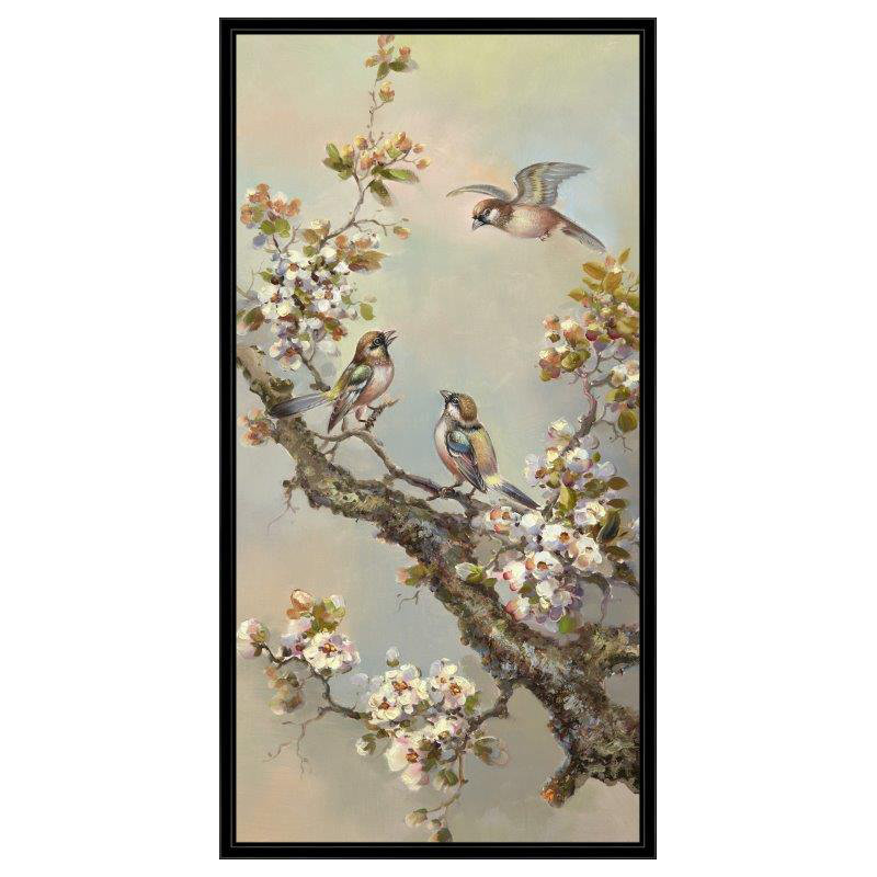 Birds Print, Black, 22" H x 42" W
