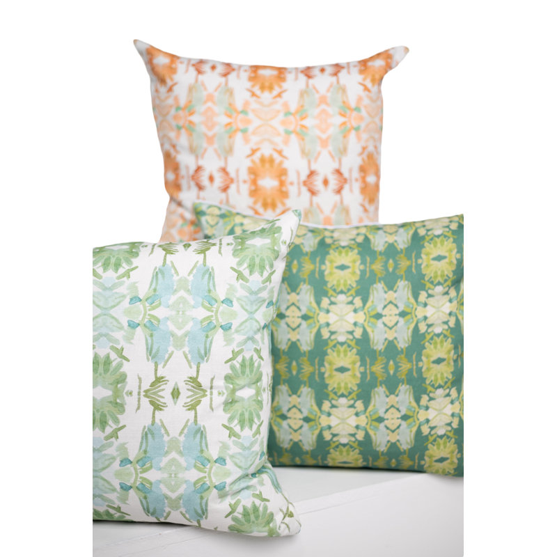 Wildflowers I Small Repeat Luxury Throw Pillow, 22"H x 22"W, Dark Green Floral