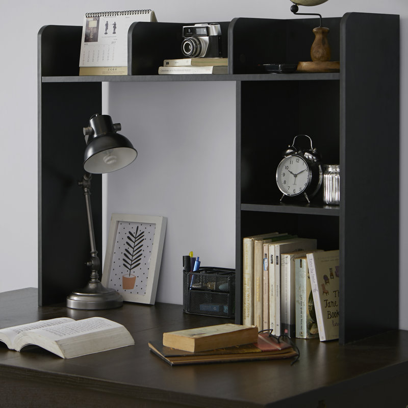 Bibliothèque de bureau classique avec casier, Noir