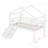 Twin Low Loft House Bed With Slide, Ladder, Safety Guardrails-106752979