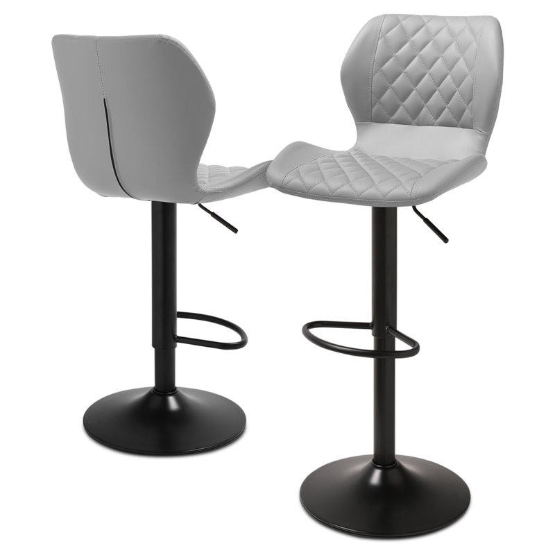 Tabourets de bar pivotants à 360 ° réglables, chaises en similicuir à hauteur de comptoir avec dossier pour la cuisine intérieure
