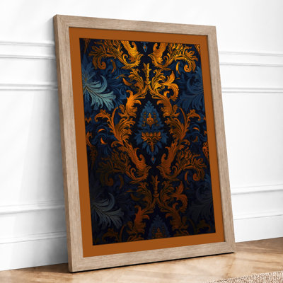 Gilded Damask Art Deco - Framed Print
