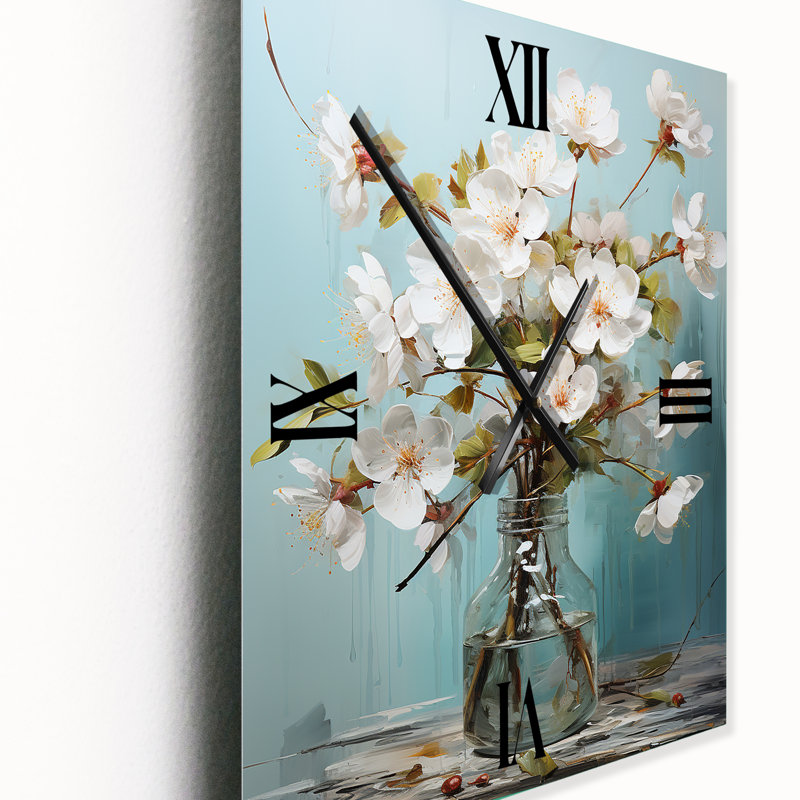 Horloge murale florale sur fond fleur, Petit