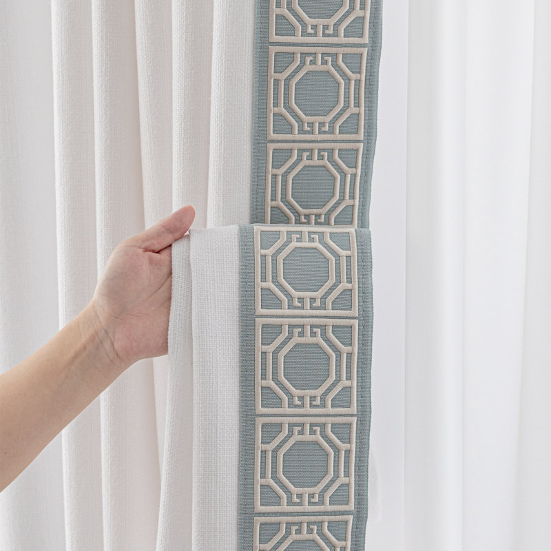 Paire de rideaux occultants en lin blanc Clara (2 panneaux), 52" W X 84" L