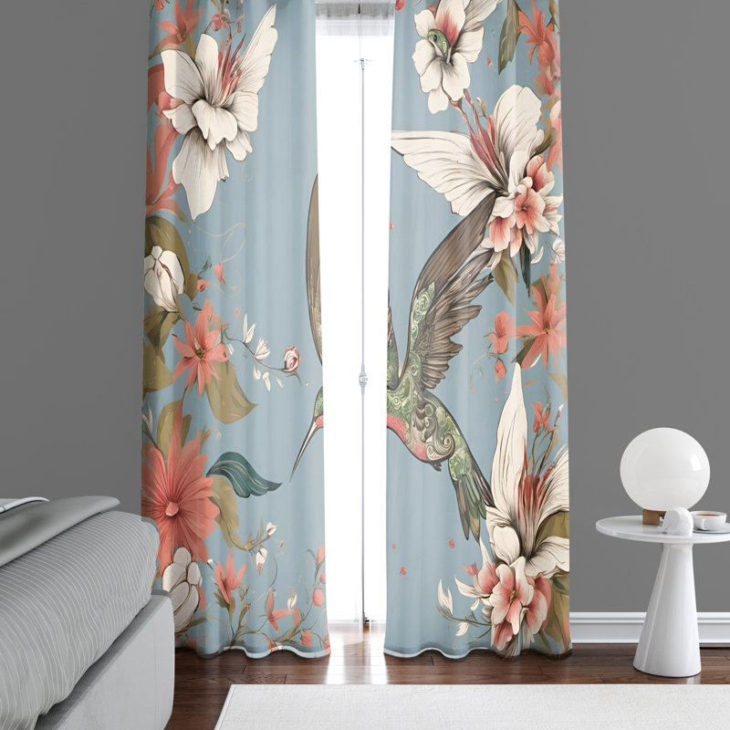 Paire de rideaux semi-transparents en polyester Harita, L 20 po x L 61 po
